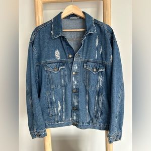 RARE and hard to find Vintage CARMAR distressed oversized denim jacket Medium